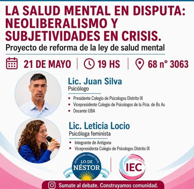 Organizan un debate sobre salud mental y políticas públicas en Necochea